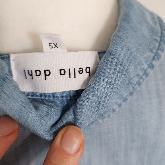 Bella Dahl Chambray Button Down Shirt  size SX fourth of July- Americana - Picture 6 of 7